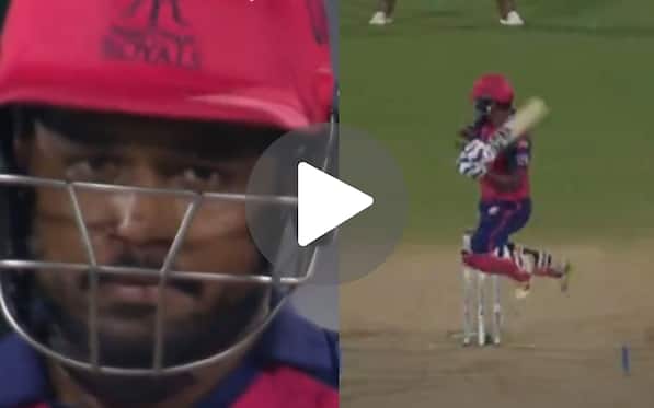 [Watch] Sanju Samson Gets Irritated After Jumping Cut Shot Leads To His Downfall Vs PBKS